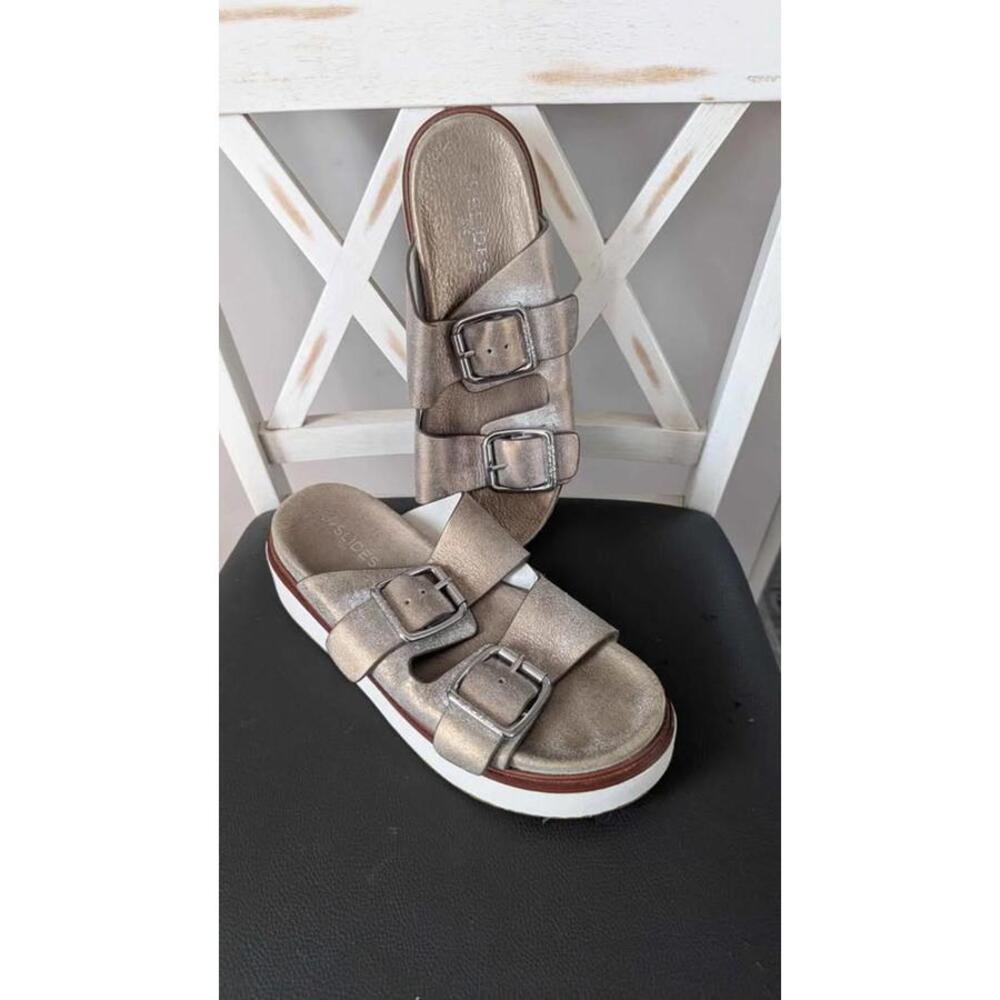 Size 9 J/Slides NYC Platform Slides Metallic Bronze